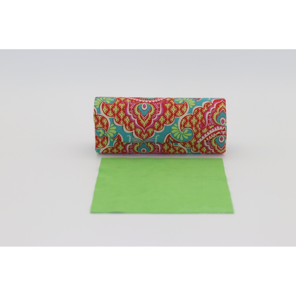 Vera Bradley Hard Shell Eyeglass Case Paisley Floral Pink Blue with Cloth - Picture 2 of 7